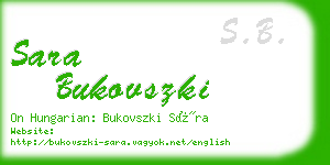 sara bukovszki business card